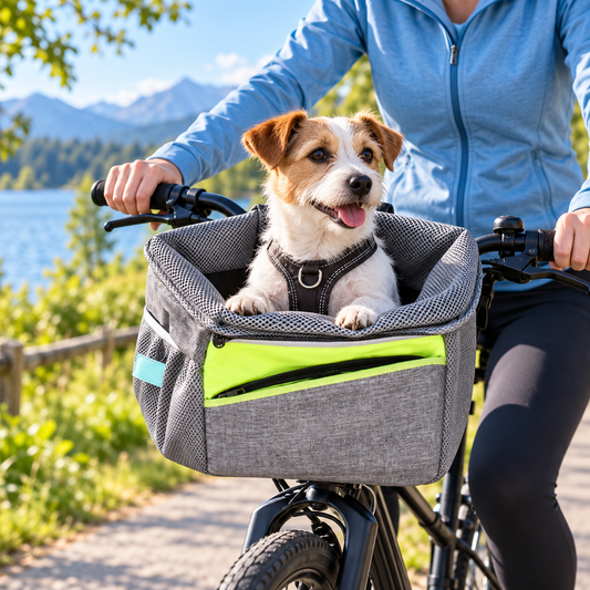 MN AMERICA Bicycle Pet Carrier Basket for outdoor pet travel