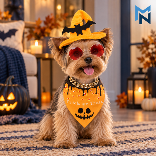 Dog wearing the MN AMERICA Halloween Pet Dress-Up Set