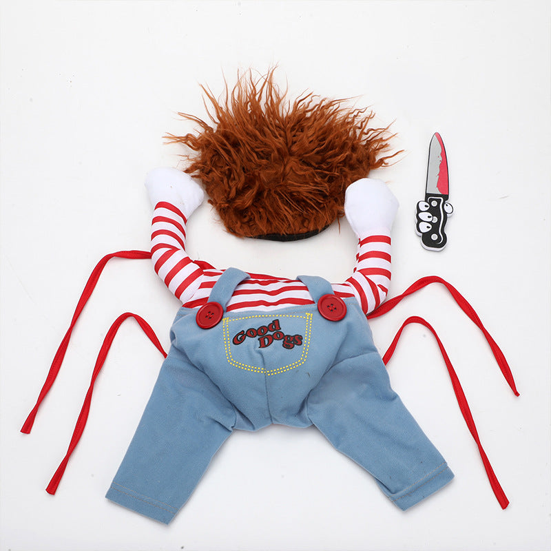 Red-Stripe Doll Pet Costume