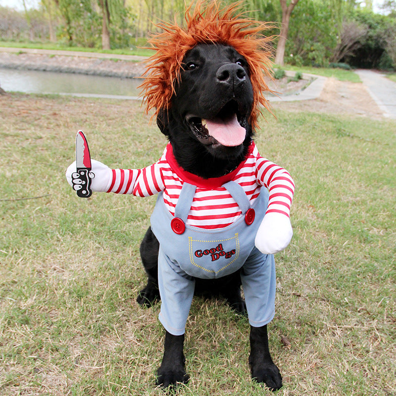 Red-Stripe Doll Pet Costume