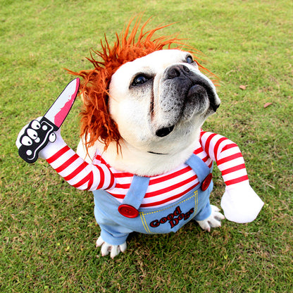Red-Stripe Doll Pet Costume