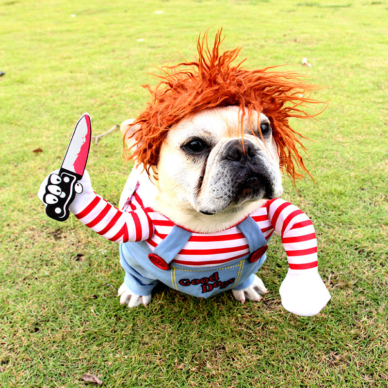 Red-Stripe Doll Pet Costume