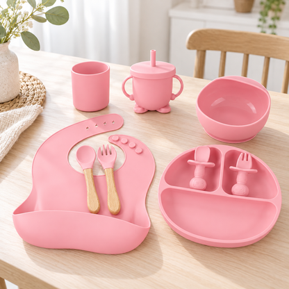 10-Piece Silicone Baby Feeding Set — Lifestyle