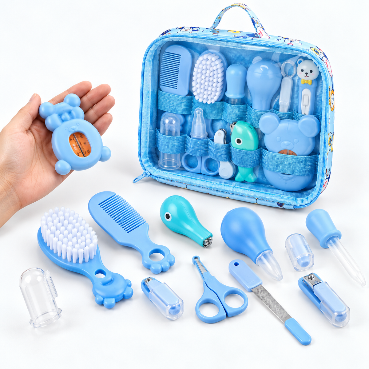 13-Piece Baby Grooming & Care Kit — Variants and scale