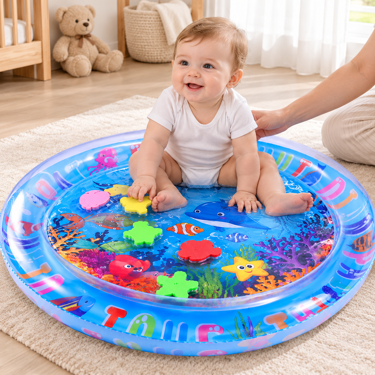 Inflatable Baby Tummy-Time Water Mat — lifestyle view