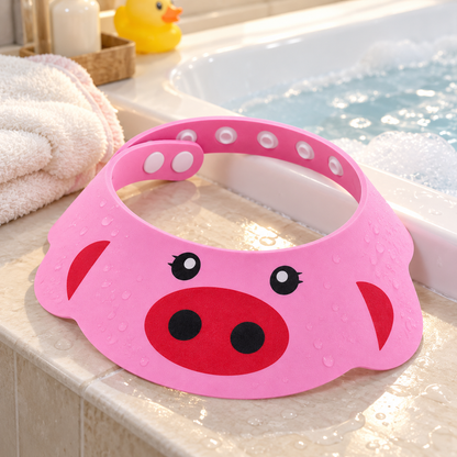 Adjustable Cartoon Baby Shampoo Cap — lifestyle view