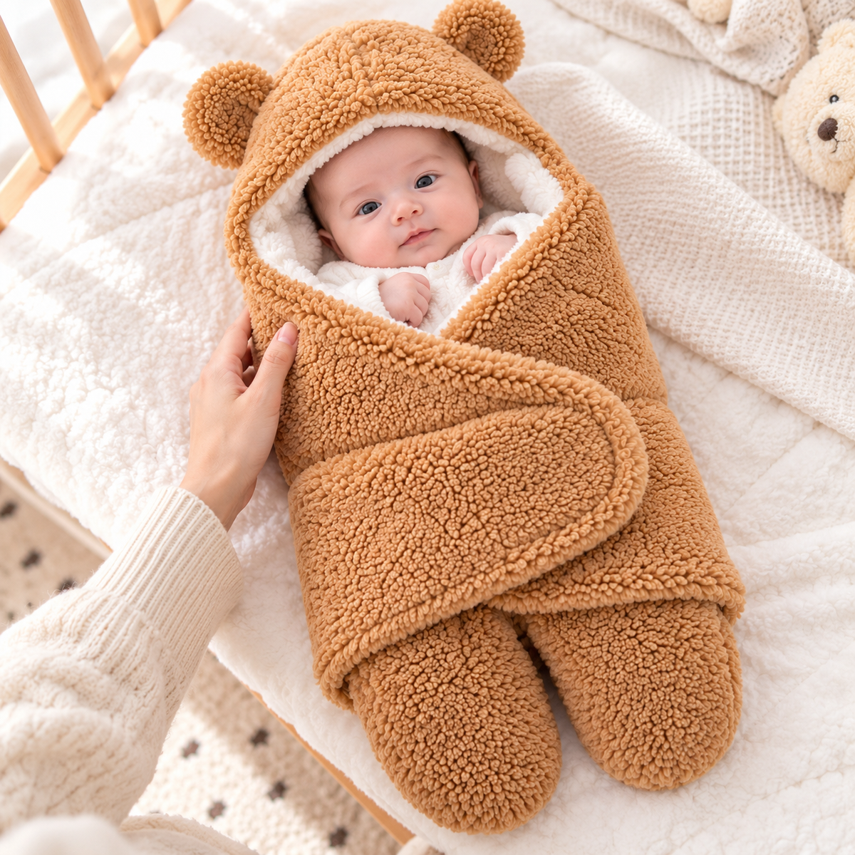 Warm Newborn Swaddle Sleeping Bag — lifestyle view