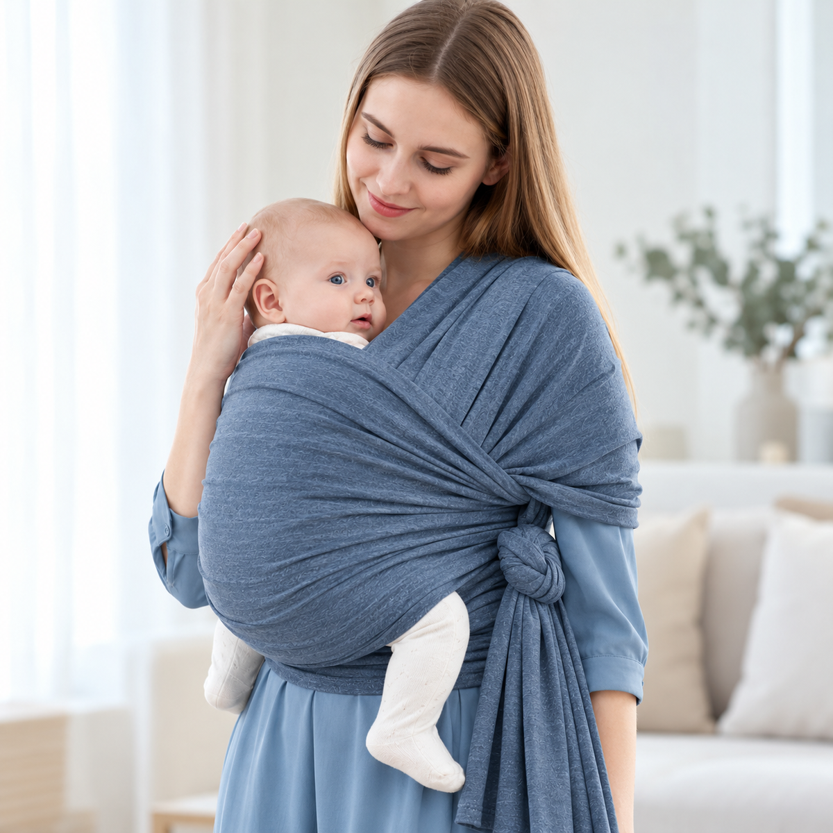 One-Piece Stretch Baby Wrap Carrier — lifestyle view