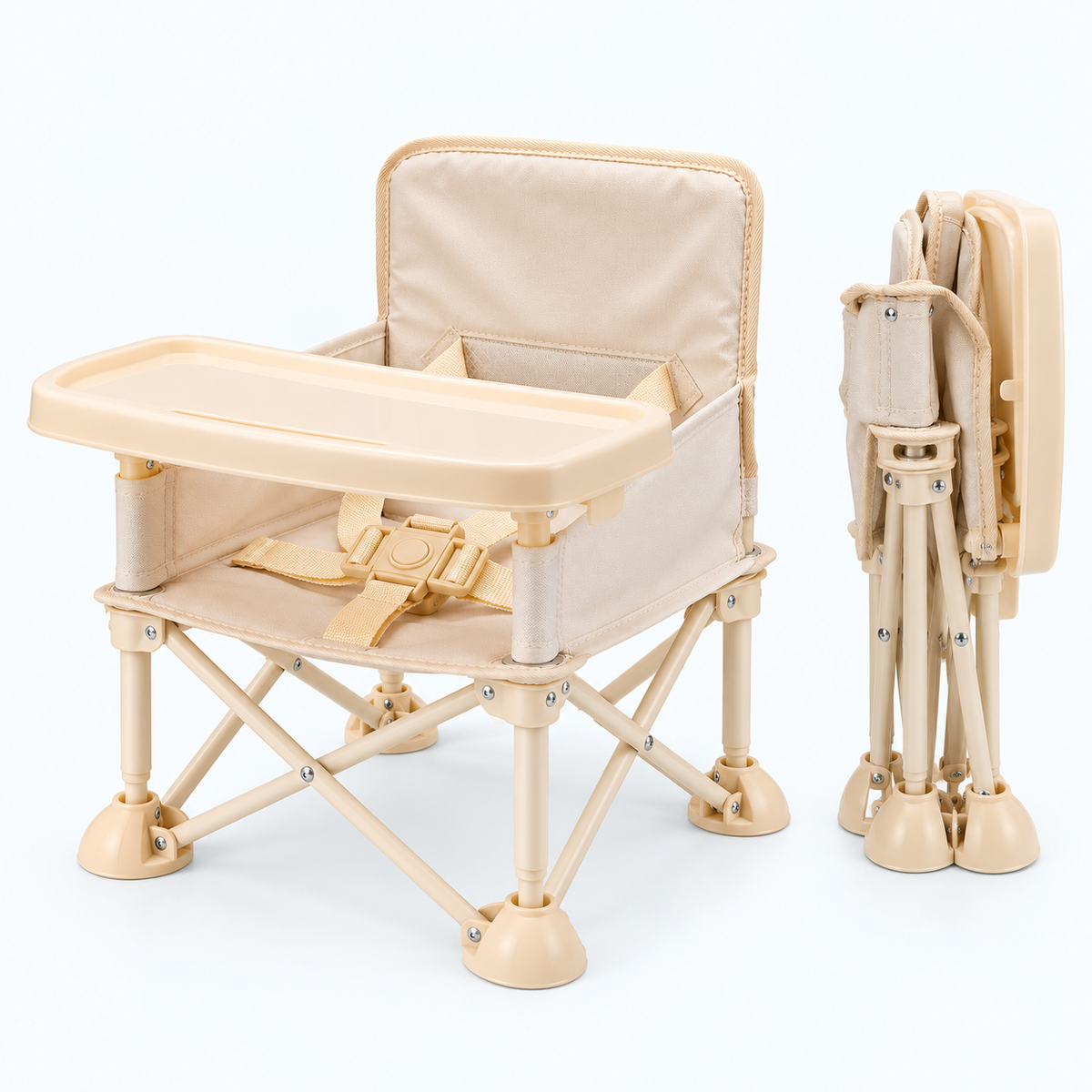 Portable Baby Camping & Feeding Chair — variants and scale