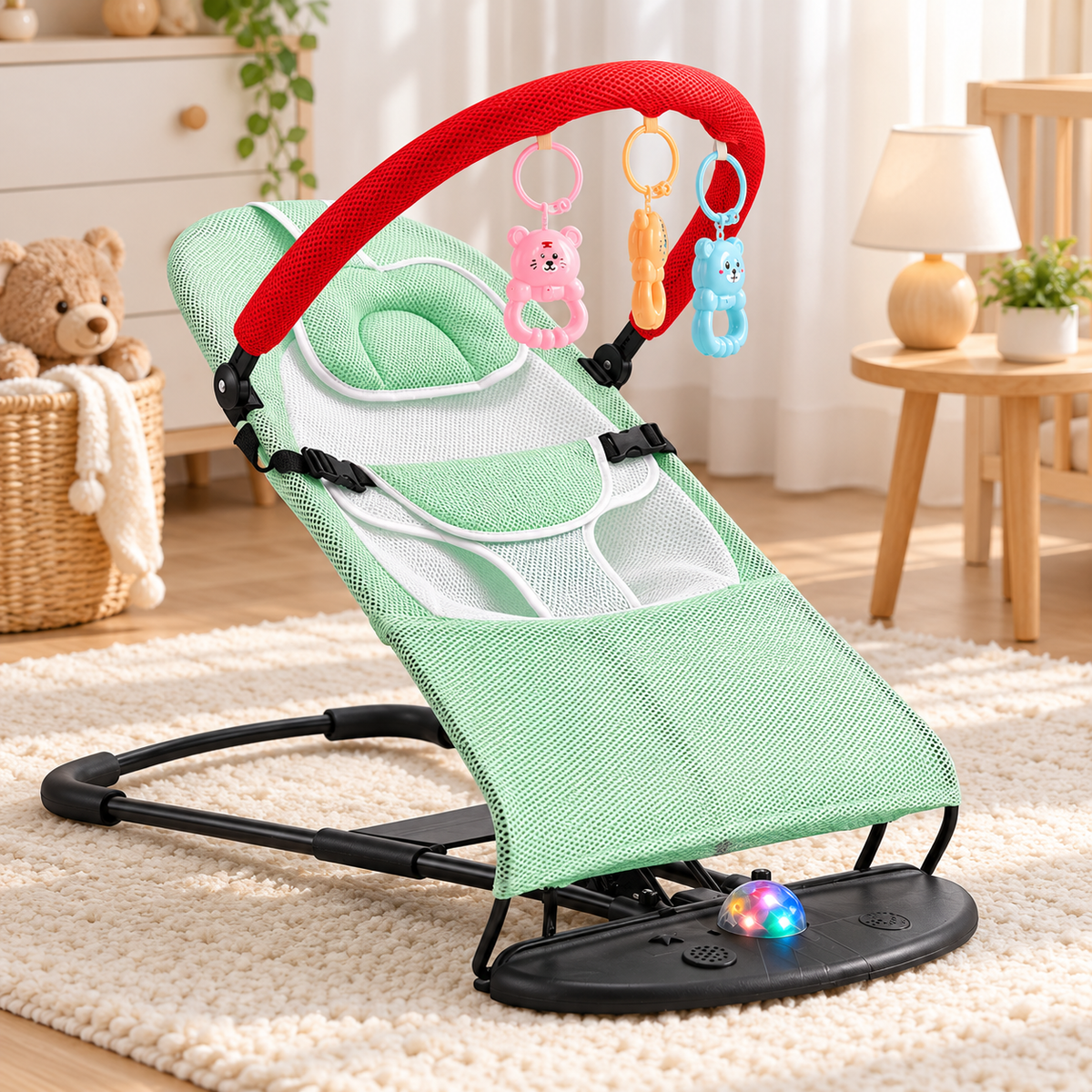Musical Mesh Baby Bouncer & Rocker — lifestyle view
