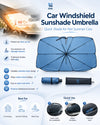 Car Windshield Sunshade Umbrella with features and benefits on a white background