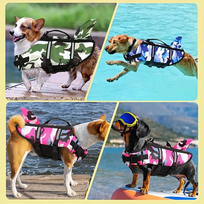 Shark Fin Camouflage Dog Life Jacket