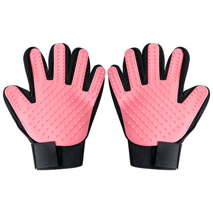 Close views of the textured grooming surface and wrist strap closure