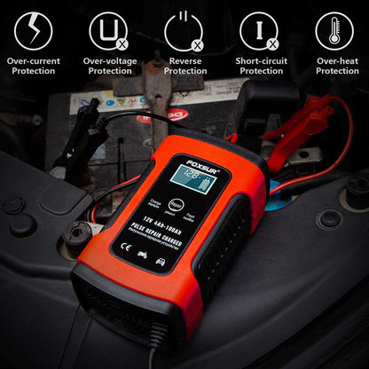12V LCD Lead-Acid Battery Charger (European Plug)