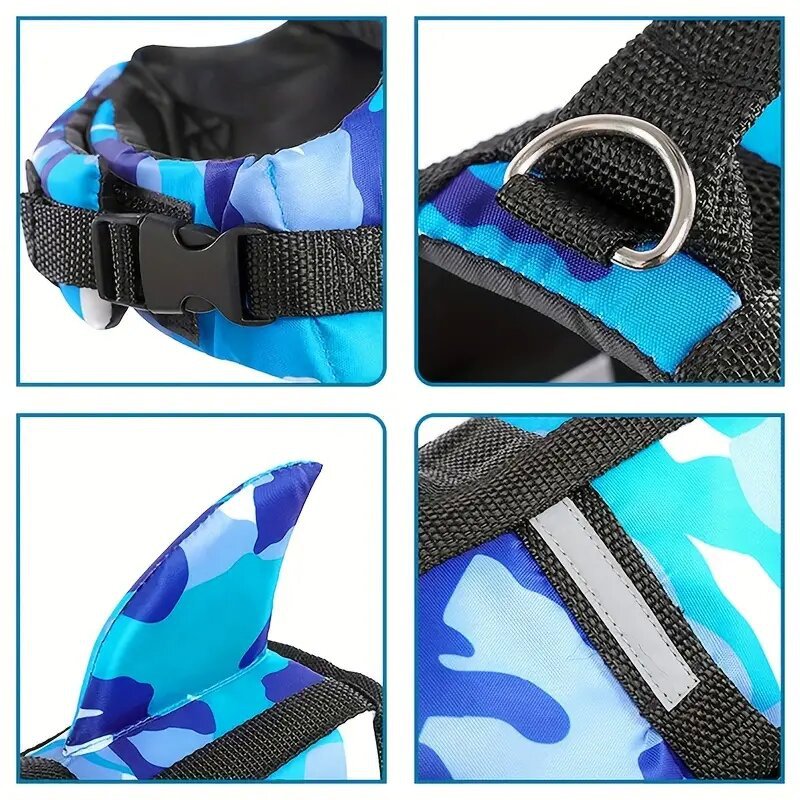 Shark Fin Camouflage Dog Life Jacket