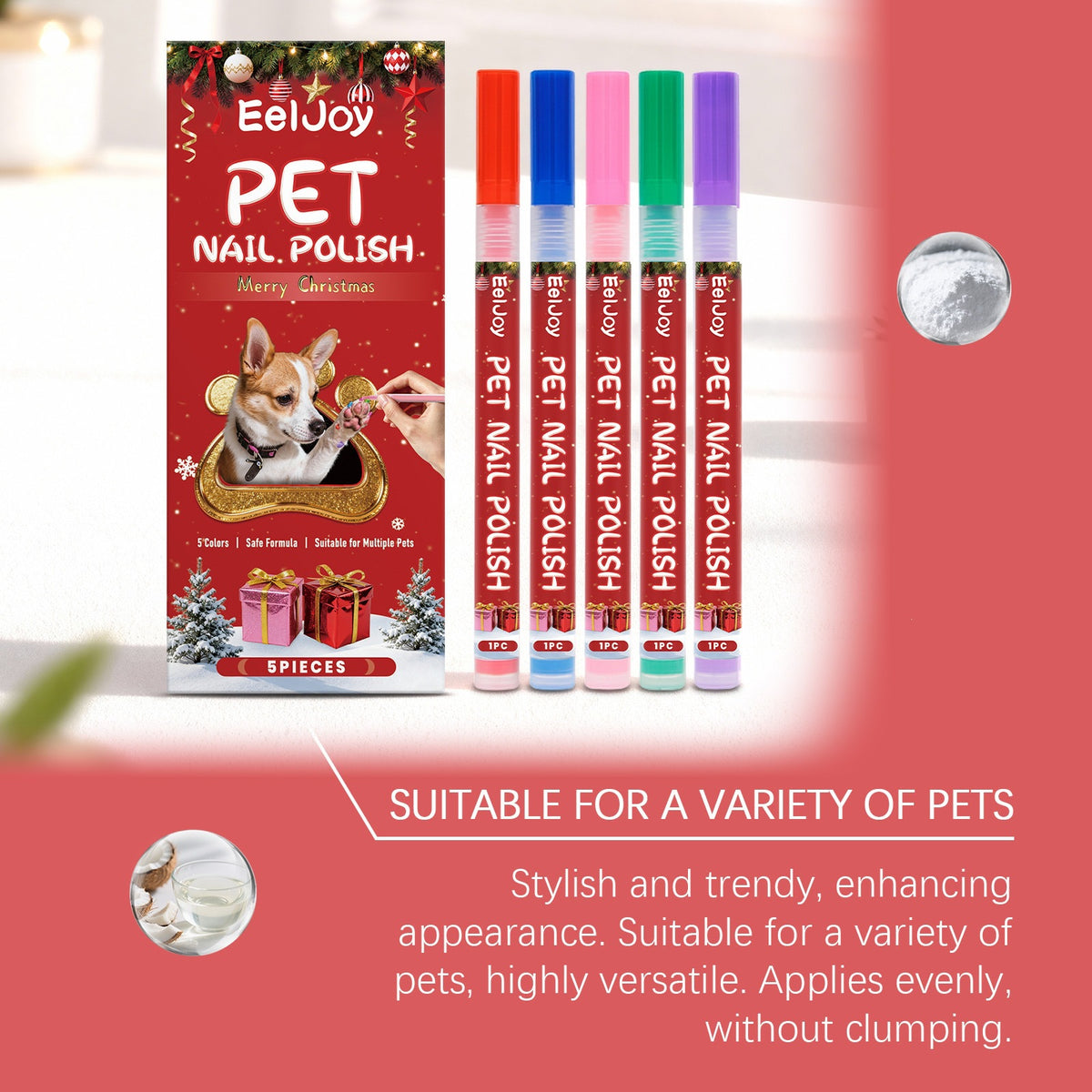5-Piece Pet Nail Color Pen Set