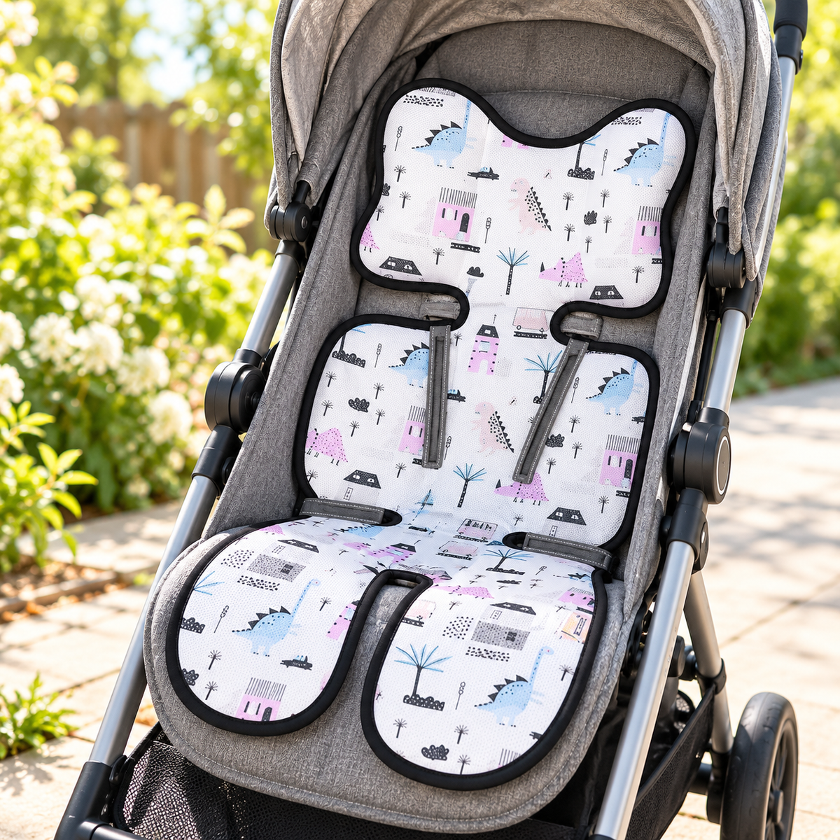 Breathable Ice-Silk Stroller Cooling Mat — stroller lifestyle view