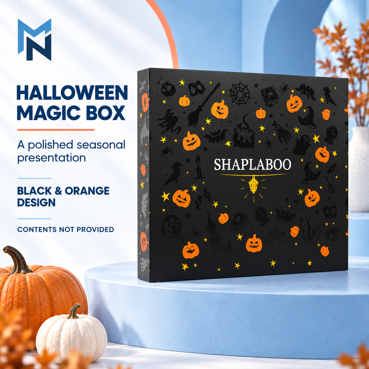Illustrated Halloween gift box, feature view