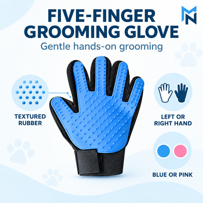 Five-finger pet grooming glove feature image