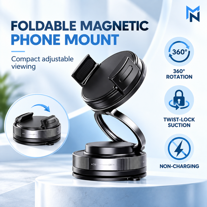 Obsidian Black magnetic phone mount folding detail