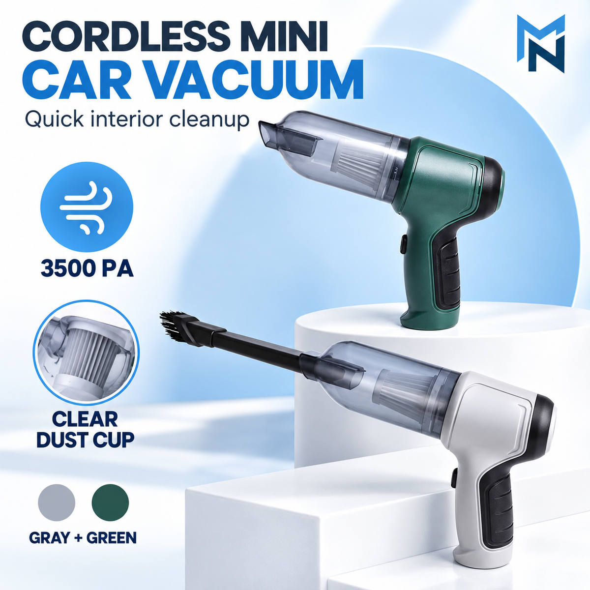 Cordless mini car vacuum feature highlights