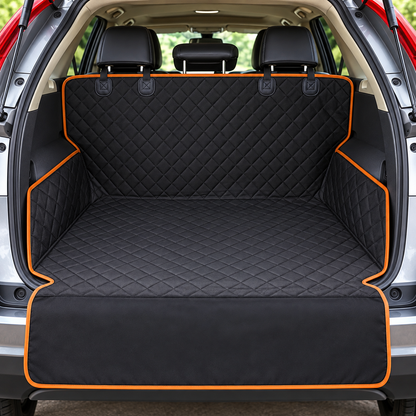 Quilted car trunk pet liner detail photo