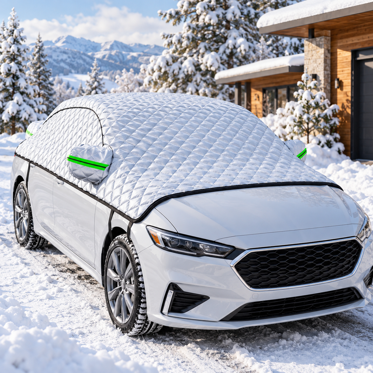 Extended Windshield Snow & Frost Cover — fitted lifestyle view