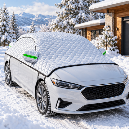 Extended Windshield Snow & Frost Cover — fitted lifestyle view