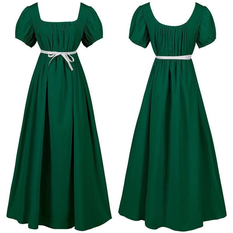 Green Regency-style dress