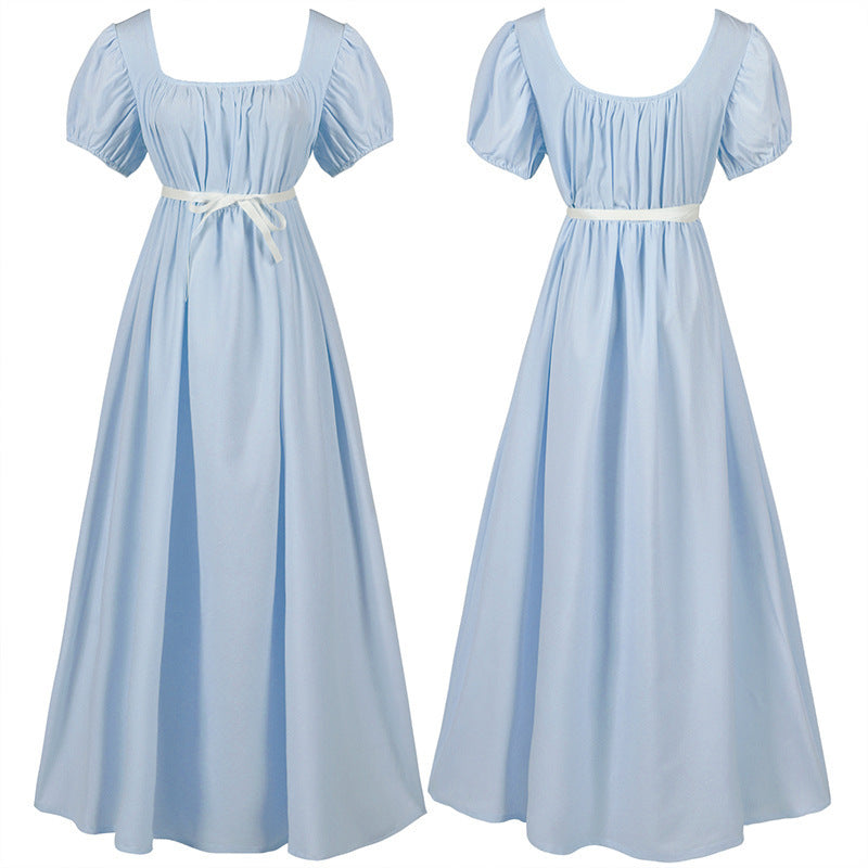 Light blue Regency-style dress