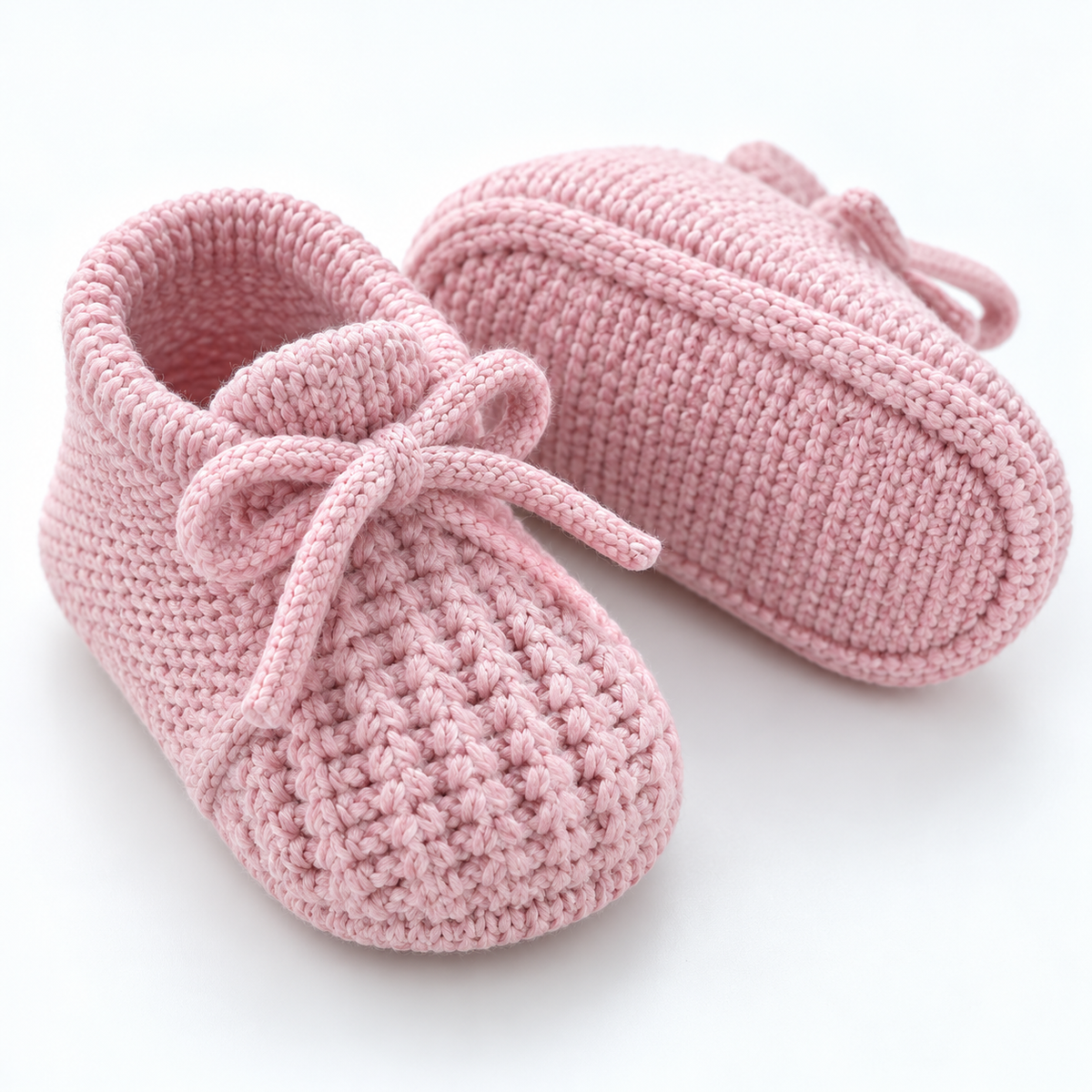 Handmade Baby Pre-Walker Sock Shoes — knit and stitching detail