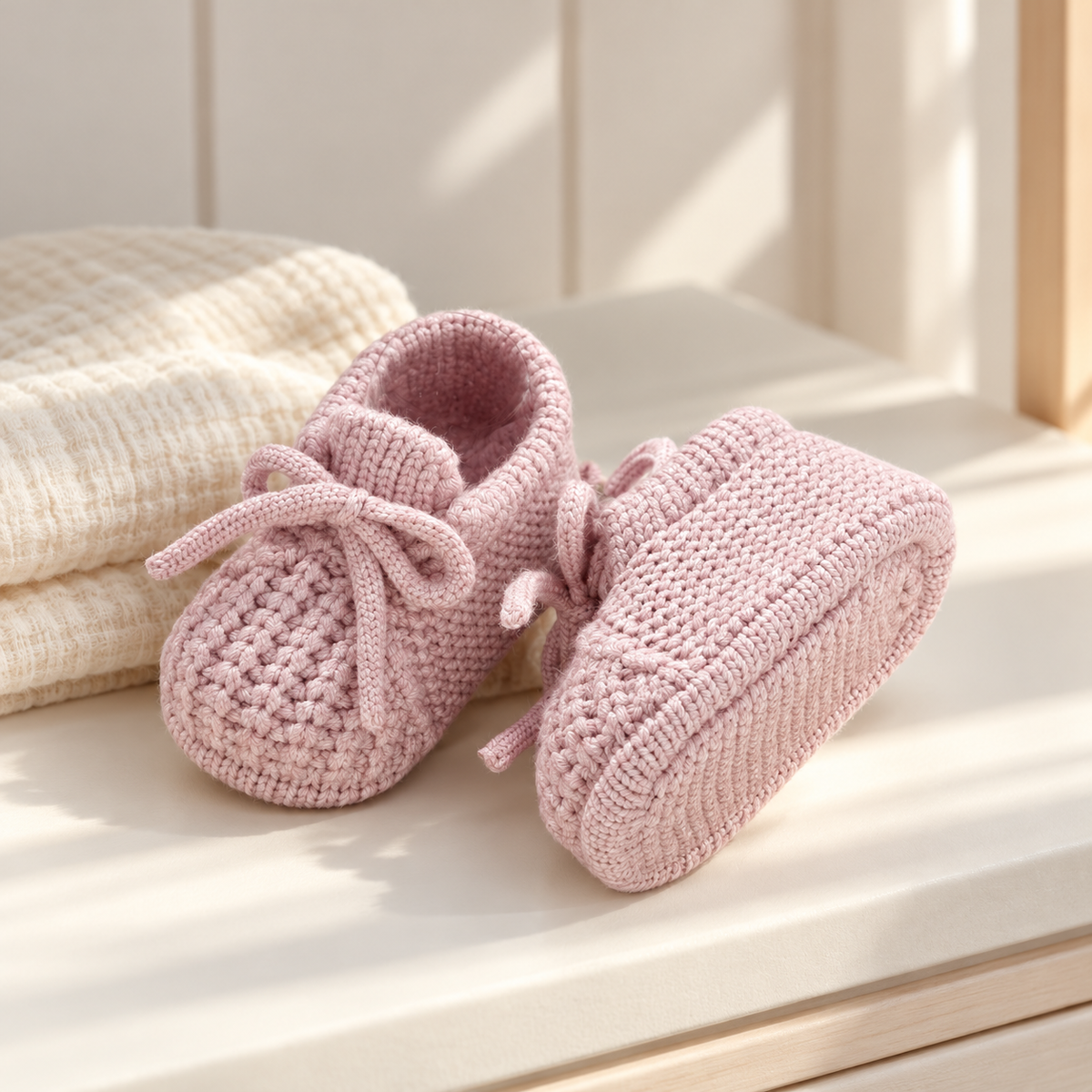 Handmade Baby Pre-Walker Sock Shoes — nursery lifestyle view