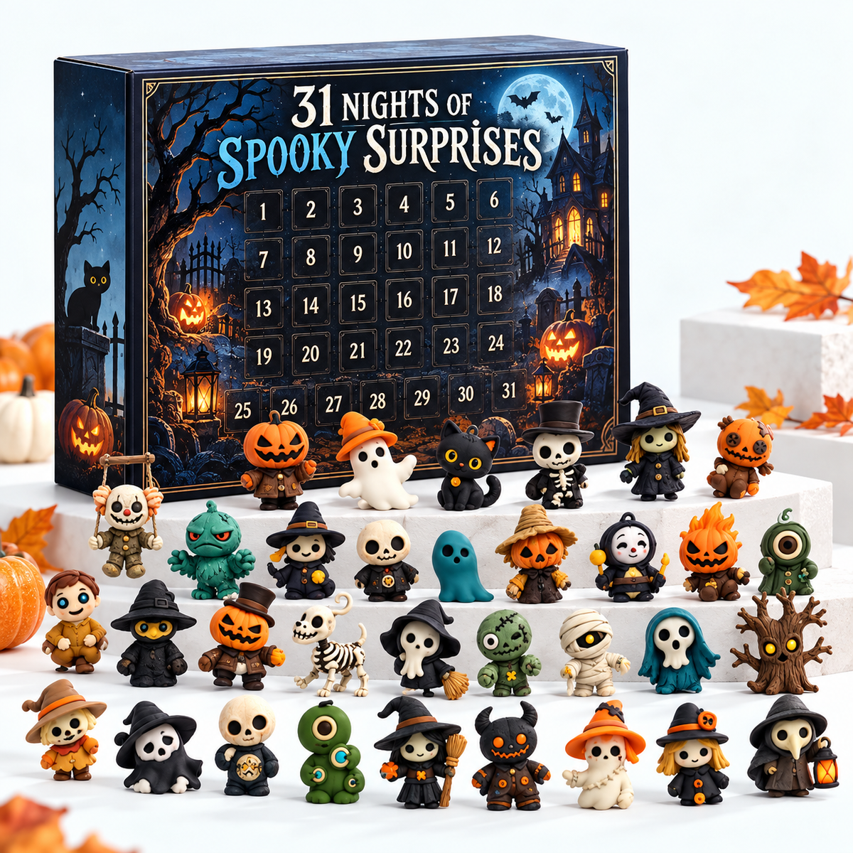 Halloween horror figure calendar and characters