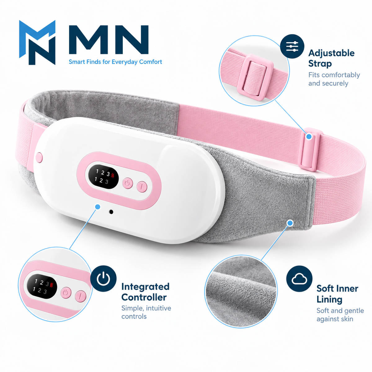 Heated Waist Wrap with Hot & Cold Compress — front product view