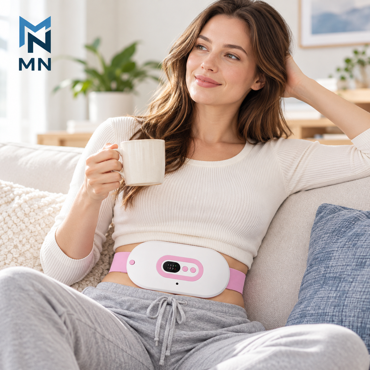 Heated Waist Wrap with Hot & Cold Compress — lifestyle use image