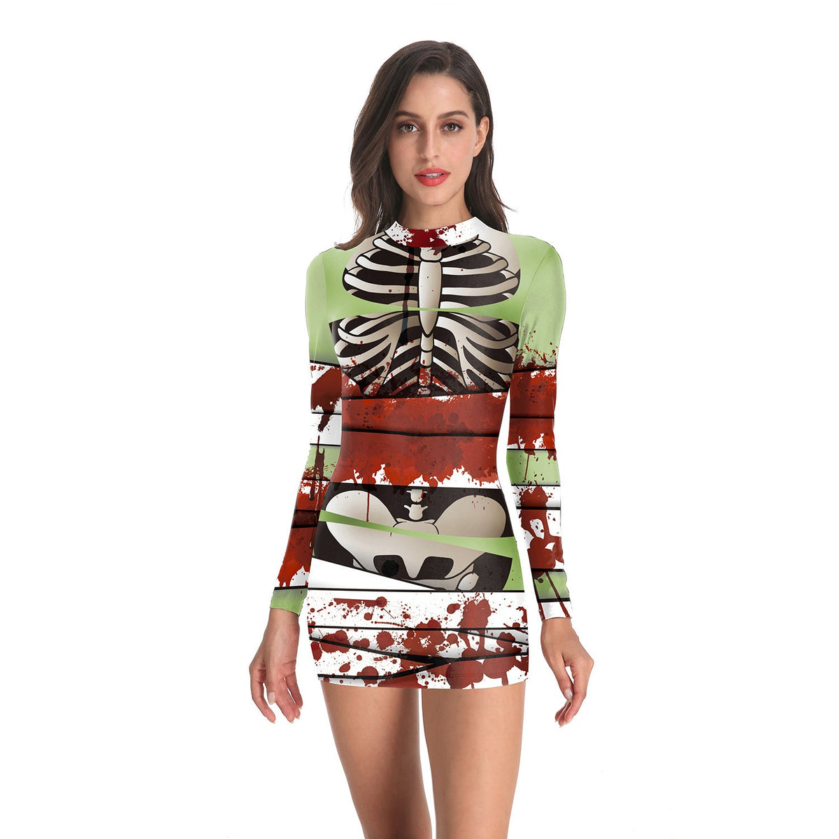Women’s Halloween Nurse Costume Dress — front product view