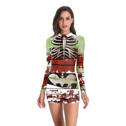Women’s Halloween Nurse Costume Dress — front product view
