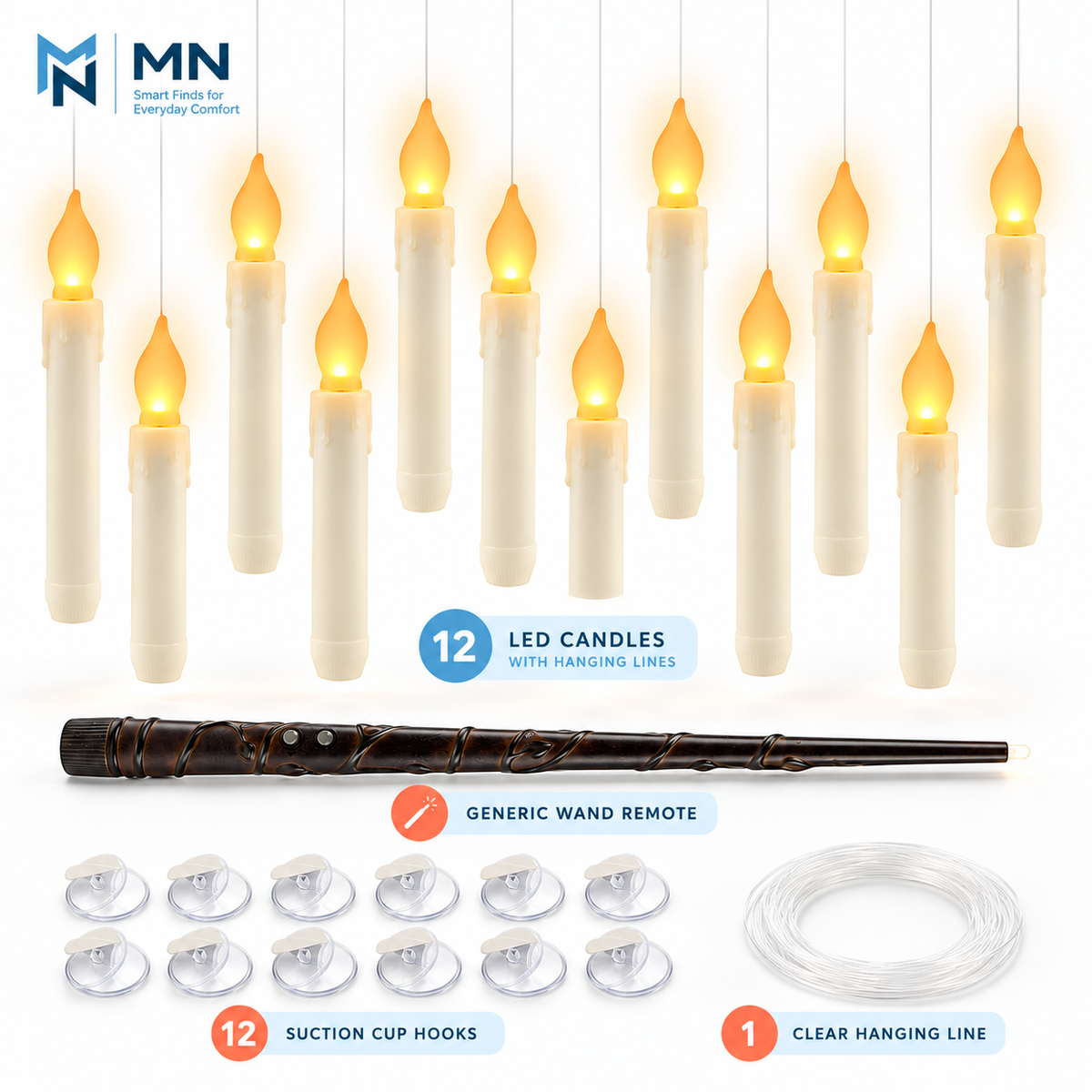 Floating Candles with Magic Wand Remote — front product view