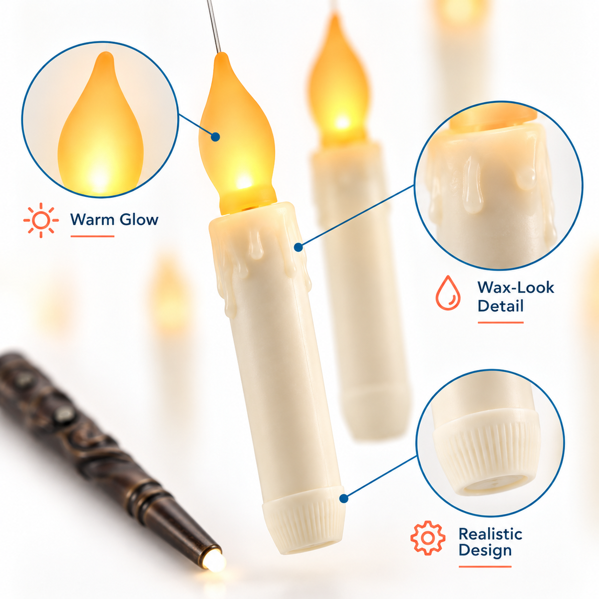 Floating Candles with Magic Wand Remote — detail product view