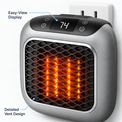 Compact Plug-In Personal Space Heater — detail product view