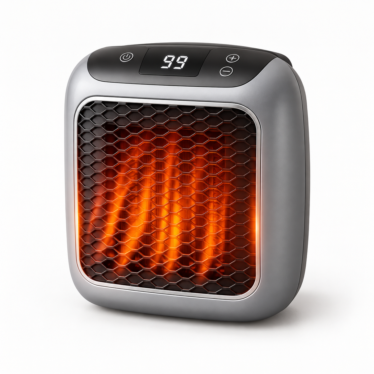 Flame-Effect Mini Space Heater with Remote — hero product image