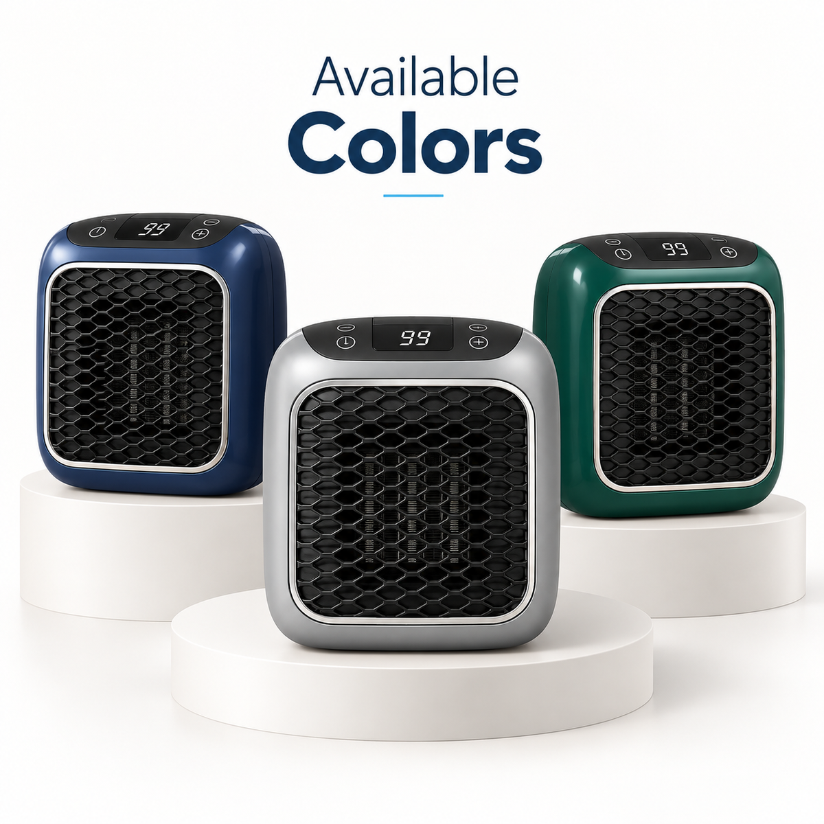 Flame-Effect Mini Space Heater with Remote — front product view