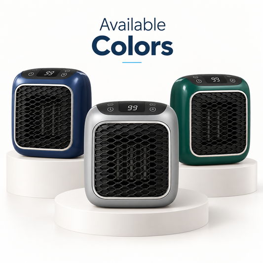Flame-Effect Mini Space Heater with Remote — front product view