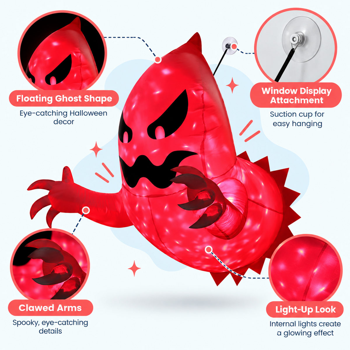 Large Inflatable Ghost Yard Decoration — features overview