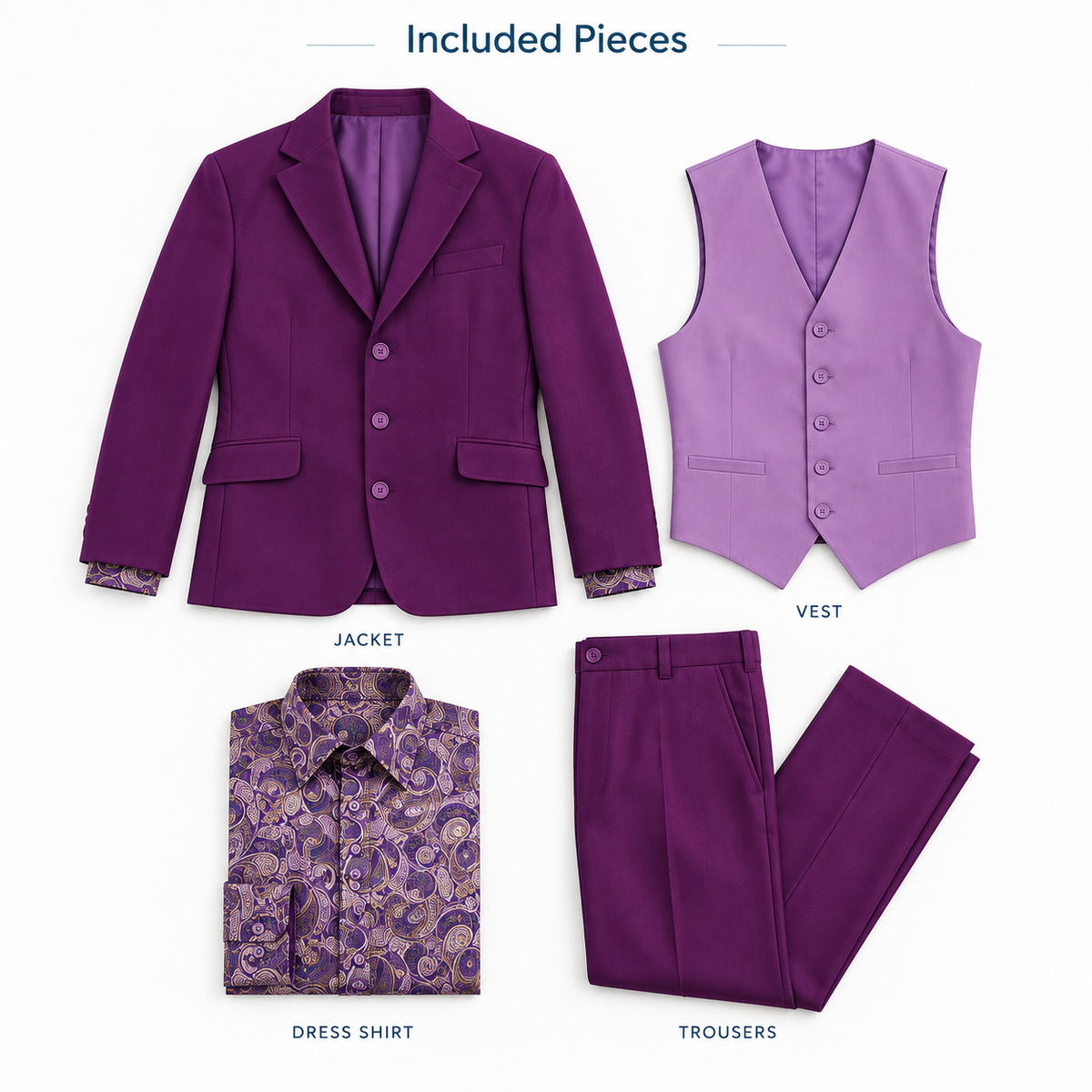 Purple Clown Costume Set & Green Wig — alternate product view
