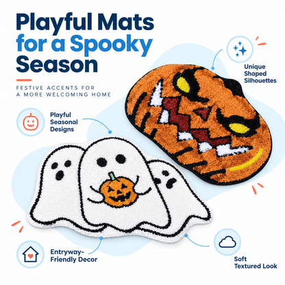 Halloween Faux-Cashmere Decorative Floor Mat — features overview