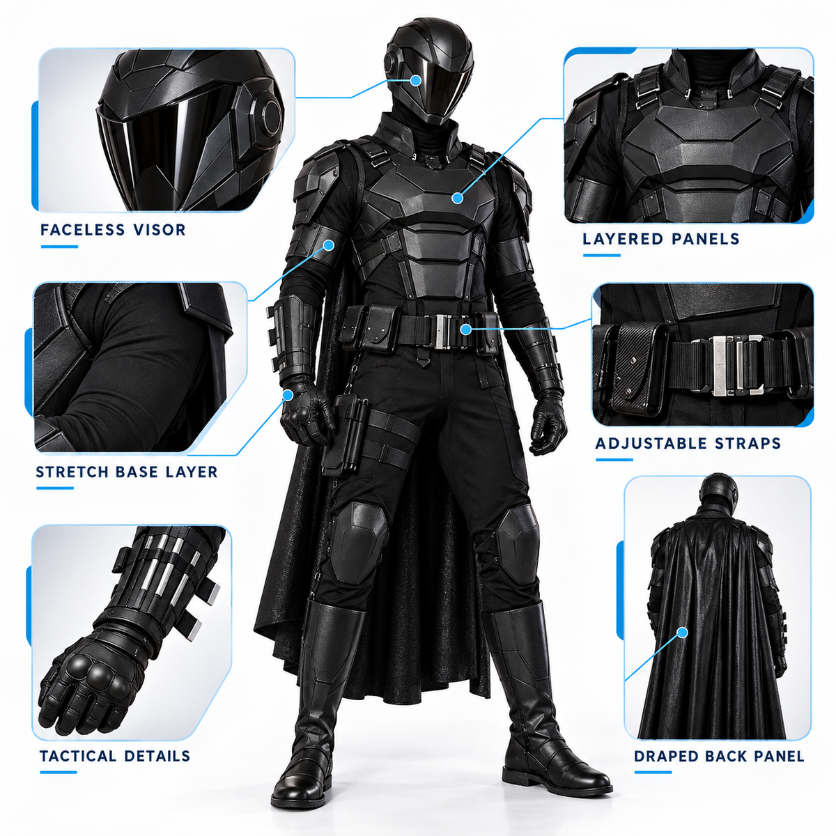 Premium Dark Knight Costume — detail view