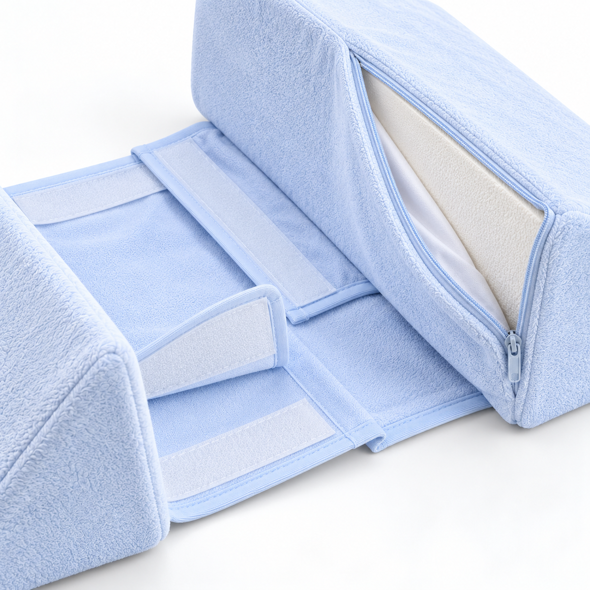 Removable Baby Side-Sleeping Support Pillow — fabric and fastening detail