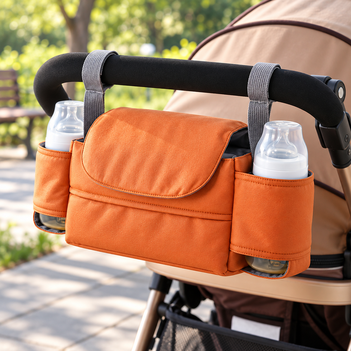Universal Baby Stroller Organizer Bag — stroller lifestyle view