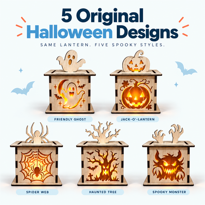 Wooden Horror Character Lanterns — lifestyle presentation